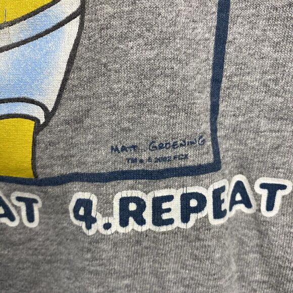 Vintage‎ Homer Simpson Size XXL Exercise Donut Curl T shirt Y2K - Picture 3 of 8